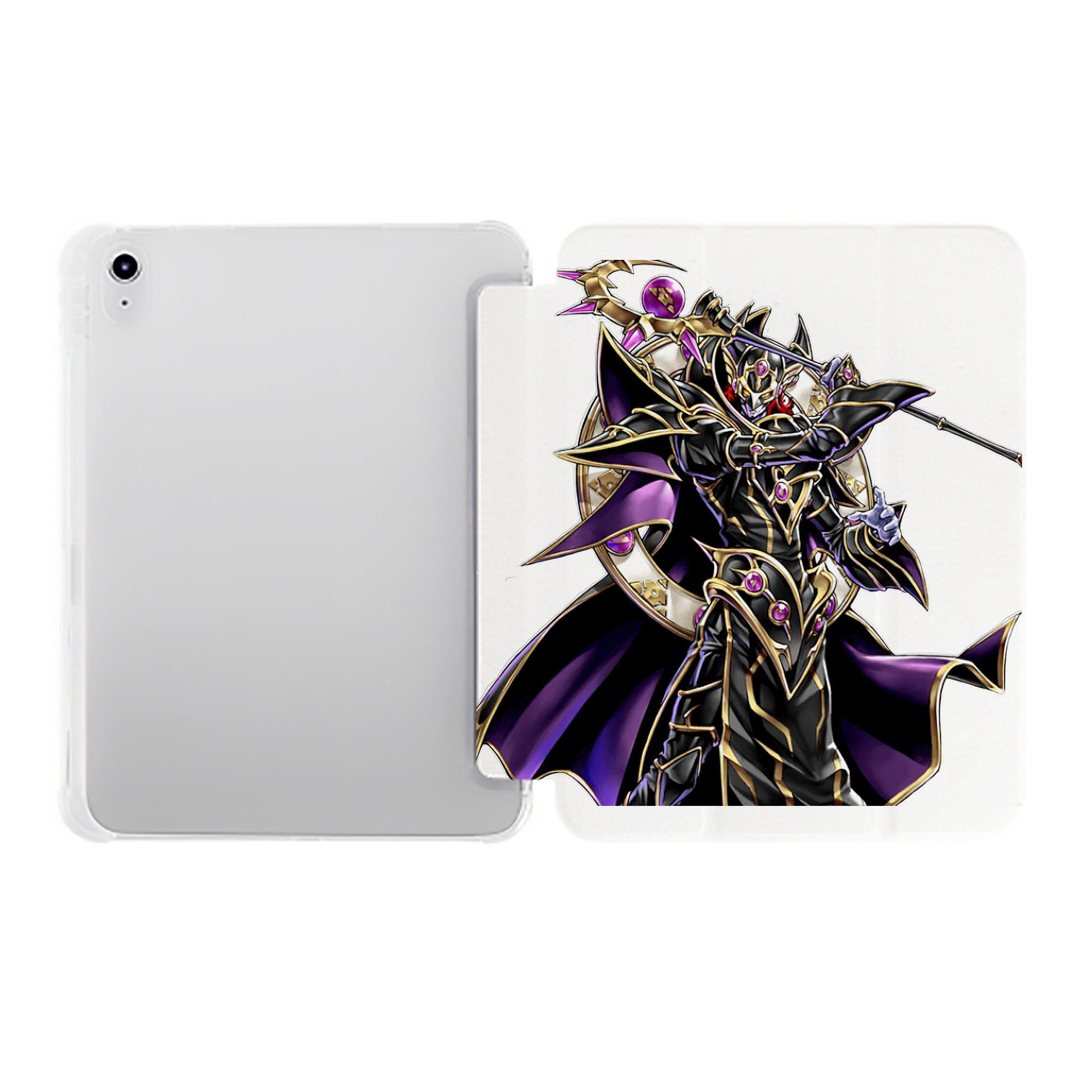 （画像用） 遊☆戯☆王 Yu-Gi-Oh! IPad ケース ペン収納付き 三つ折りスタンド PUレザー×シリコン 対応機種9.5/10.5/10.9インチ